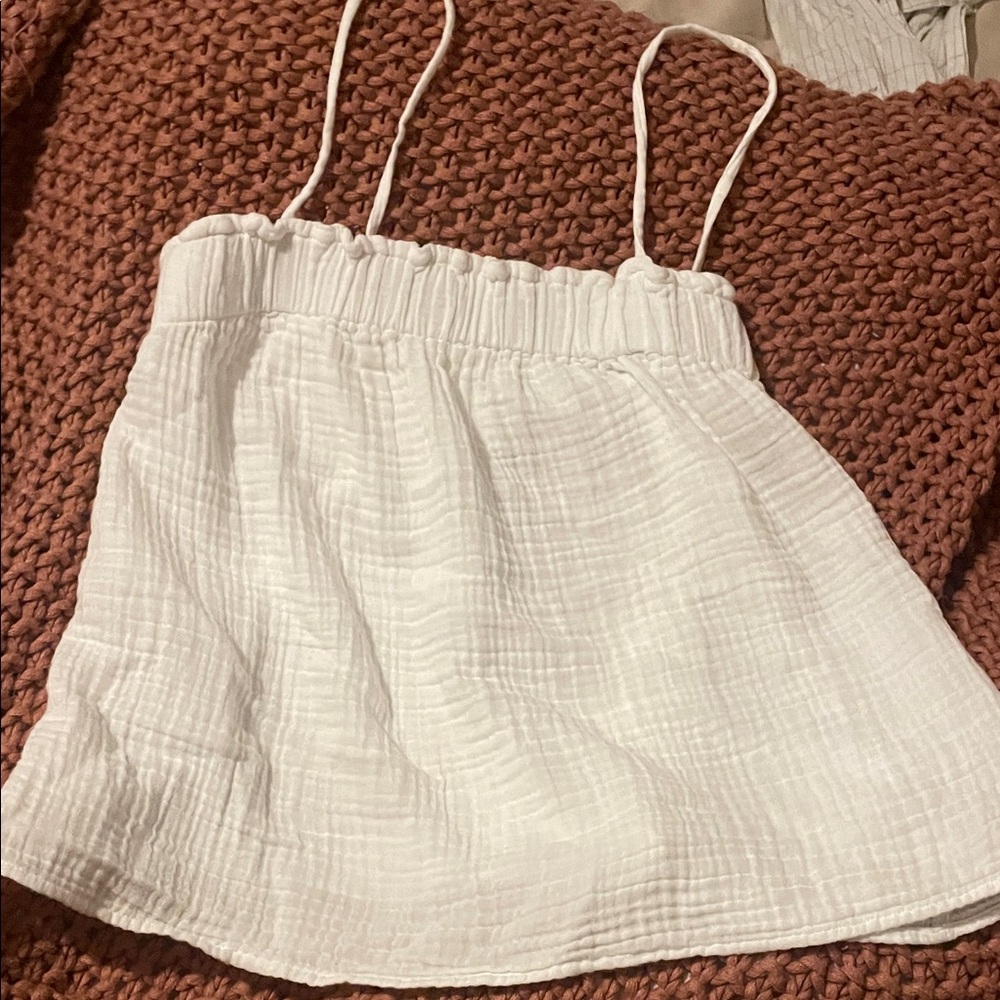 FREE with purchase LOFT Beach White Textured Top small washed once